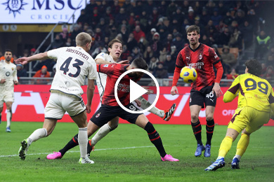 ไฮไลท์ฟุตบอล กัลโช่ เซเรียอา เอซี มิลาน 3-1 เอเอส โรม่า 14/01/2024