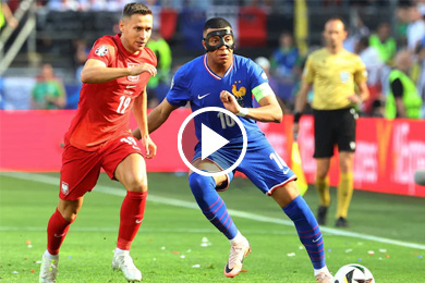 ไฮไลท์ฟุตบอล ยูโร 2024 ฝรั่งเศส 1-1 โปแลนด์ 25/06/2024